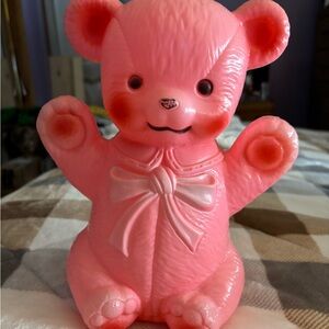 Vintage Pink Teddy bear money bank